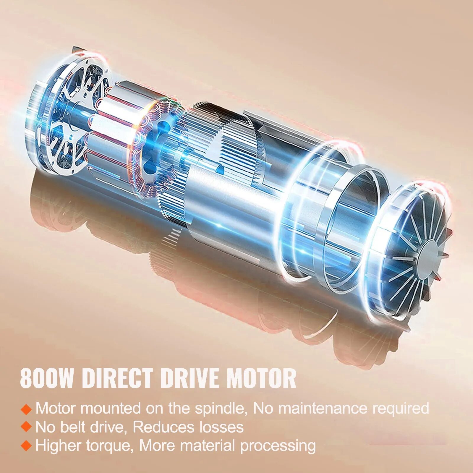 Монофазен струг за метал Vevor MX-S716G, Разстояние между центрите 40.6 см, Мощност 800W, Променливи обороти 150–2500 об/мин - Image 3