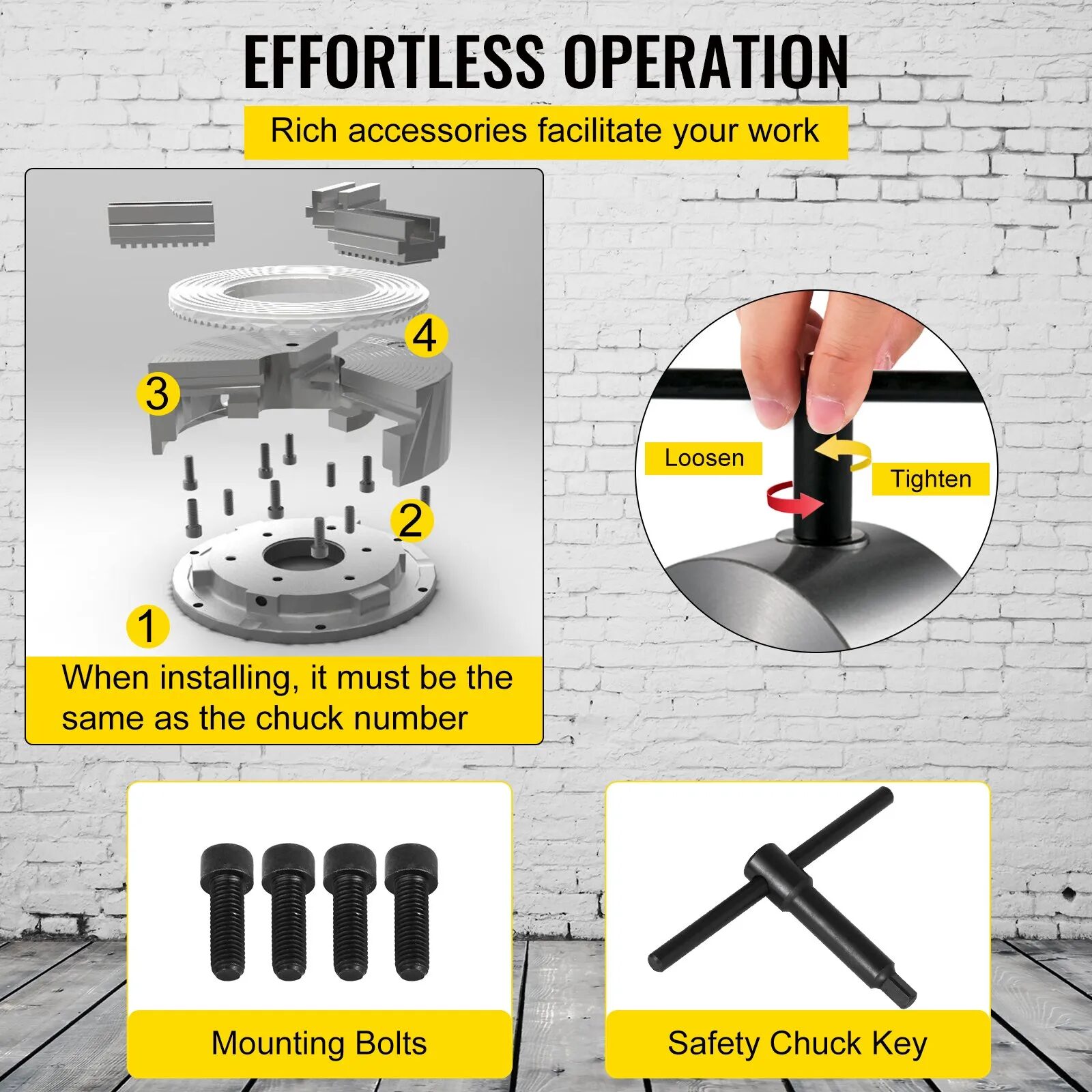 Универсал за струг 125 мм Vevor K72-125, 4-челюстен, Независими обратими челюсти - Image 5