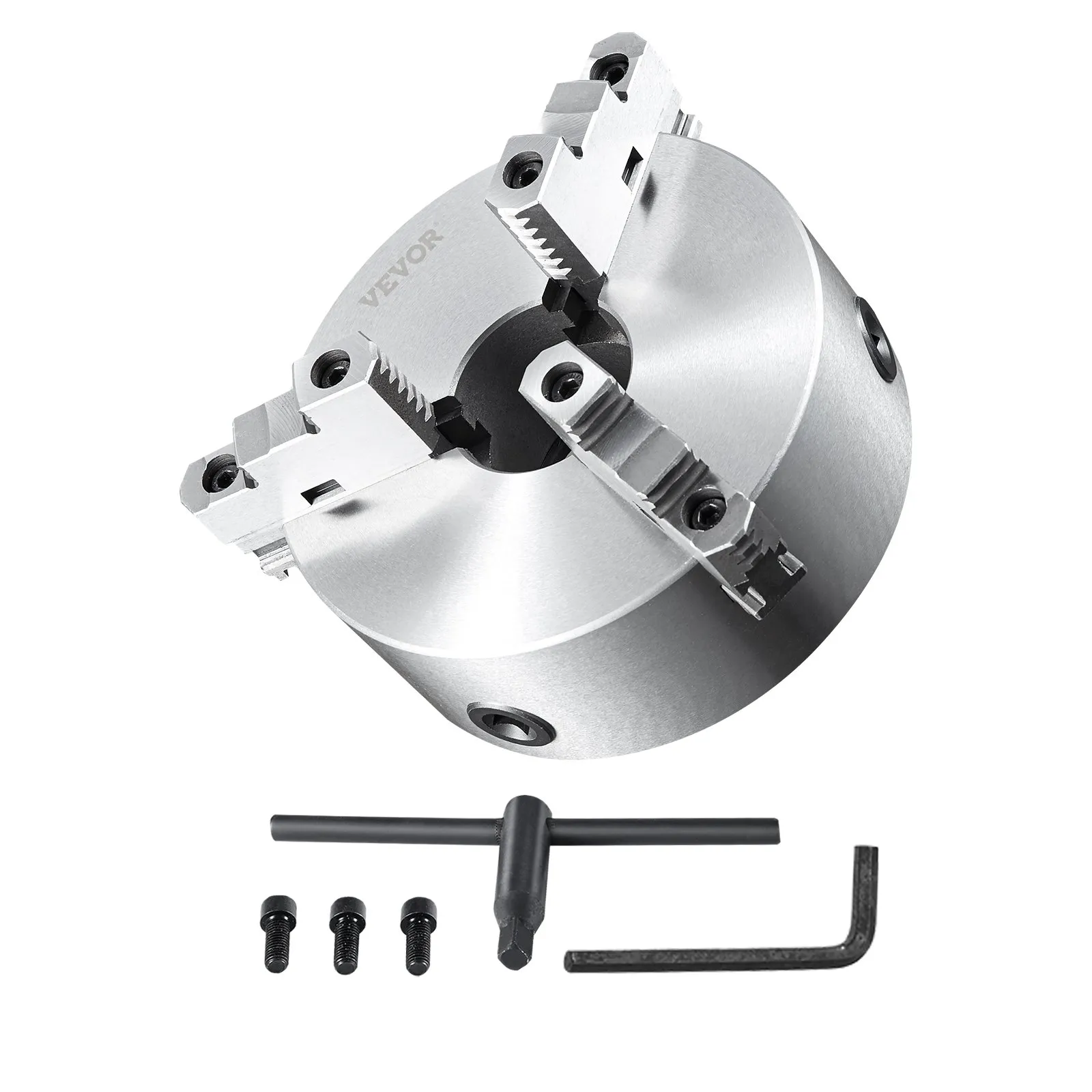 Универсал за струг 250 мм Vevor K11-250, 3-челюстен, Самозатягащ, Закалена стомана - Image 8