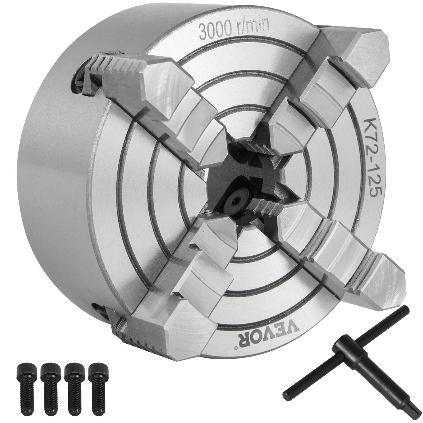 Универсал за струг 125 мм Vevor K72-125, 4-челюстен