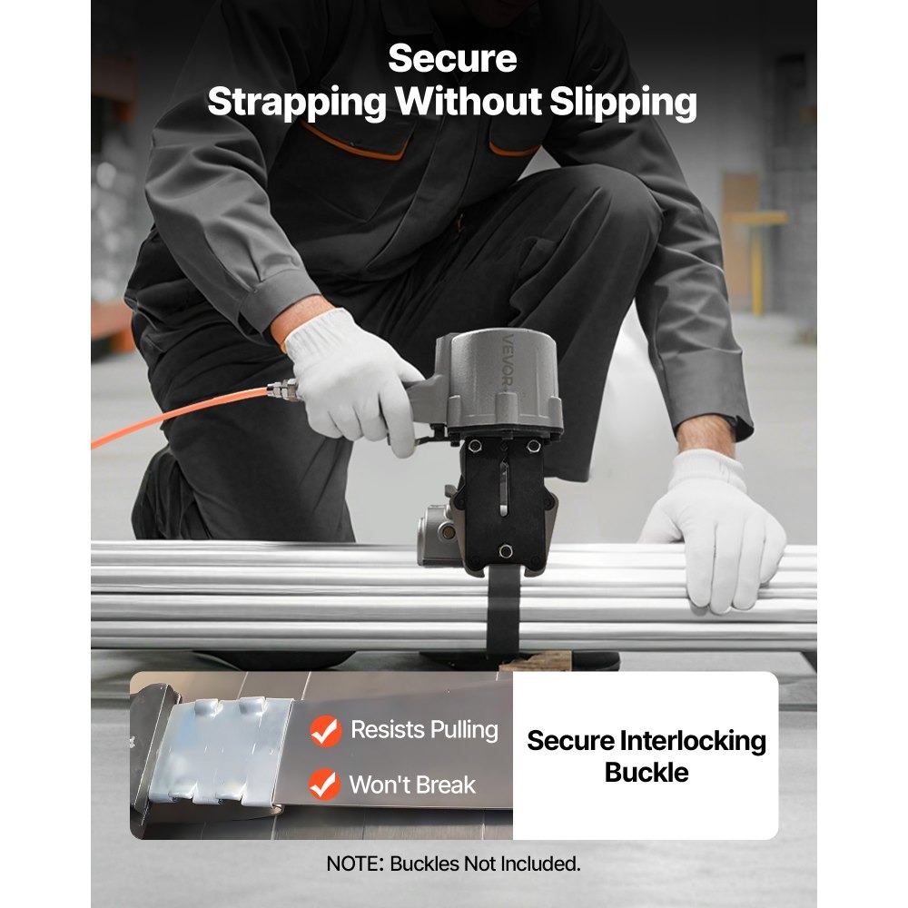 Пневматична чембер машина за стоманена лента VEVOR CL-GSCDYA32, Ширина на лентата 32 mm, Опън 8500N, Работно налягане 0.6-0.8 MPa - Image 3