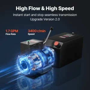 Хидравлична помпа за подемници и ремаркета Vevor TDAC220V-2.2KW-D-14L, Резервоар 14 литра, 22 MPa, Дебит 6.3 L/min - Image 5