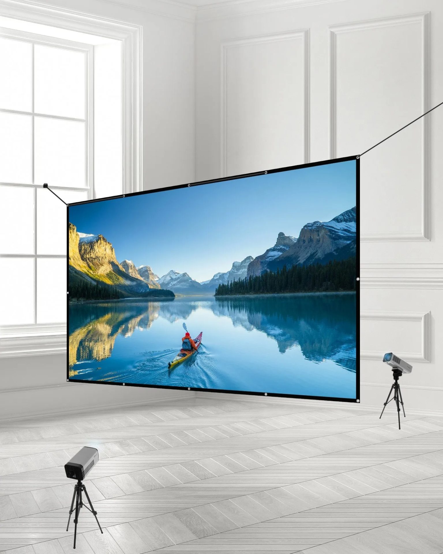 Екран за проектор VEVOR SS150, Размер 332 x 187см, Коефициент на отражение 1.2, Формат 16:9 - Image 4