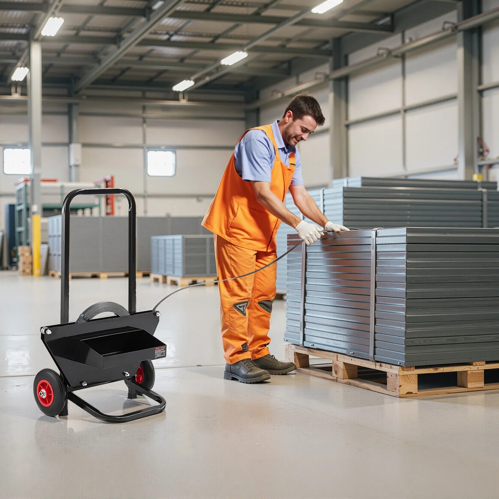 Количка за метална чембер лента VEVOR GD500, За стоманени ролки до Ø600 mm - Image 7