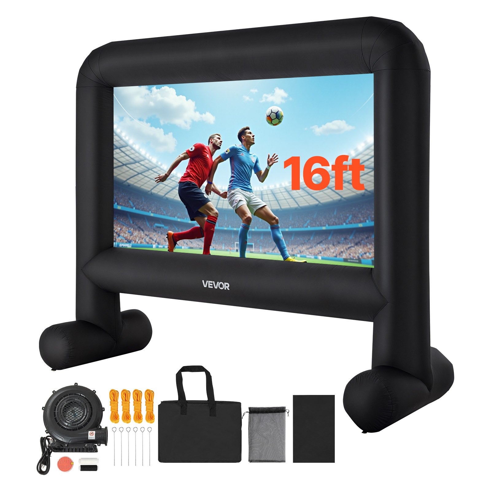 Надуваем екран за проектор VEVOR QC-ZJ-16FTD ⚡️ Размер на екрана 288 x 155см с формат 16:9