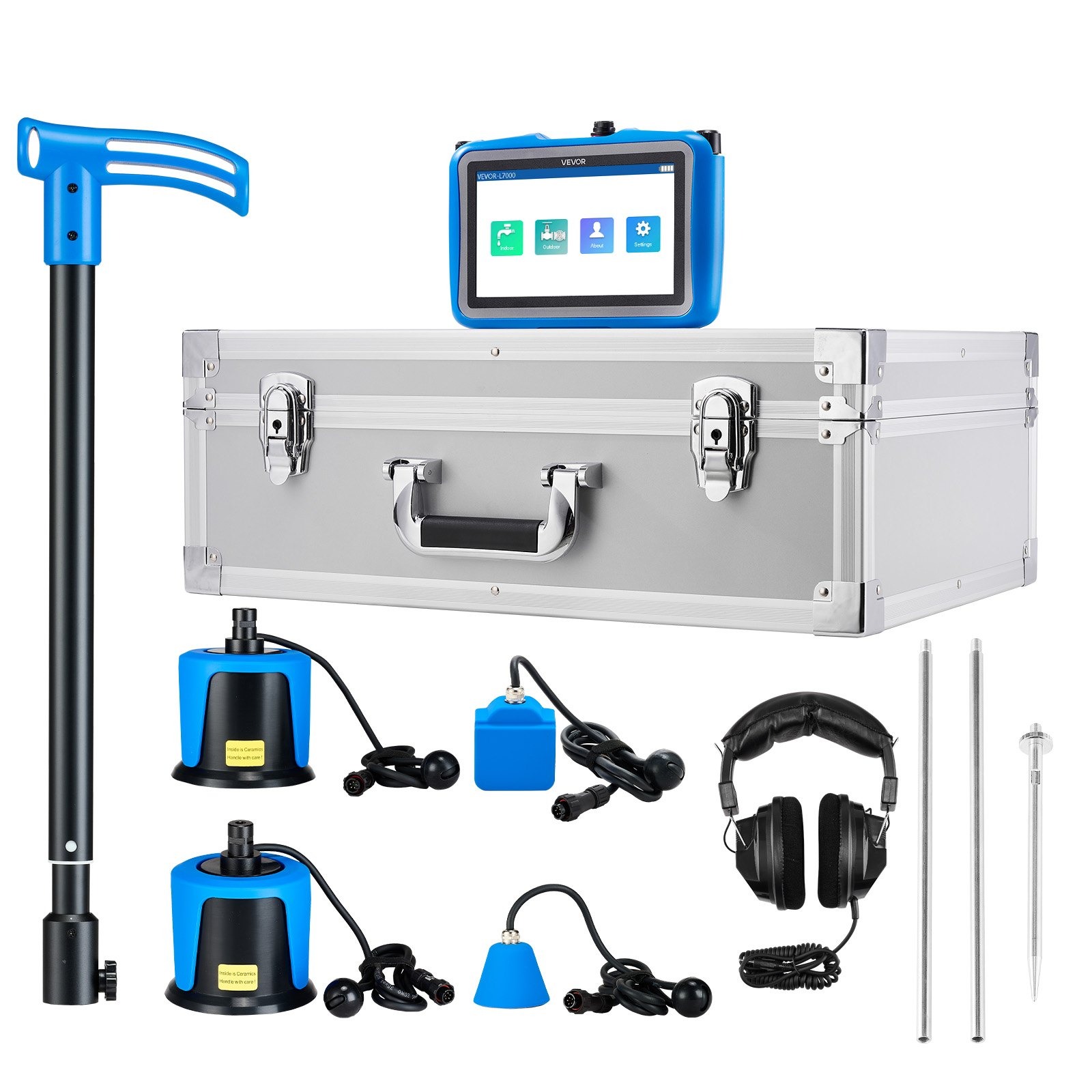 Акустичен уред за откриване на течове VEVOR L7000, Дълбочина на засичане до 5метра, За вътрешна и външна употреба, Спектрален анализ, филтриране на сигнала, запис в реално време - Image 8