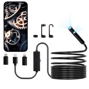 Ендоскоп за телефон VEVOR SM72 ⚡️ 5 метра дължина за диагностика на коли, тръби и канали