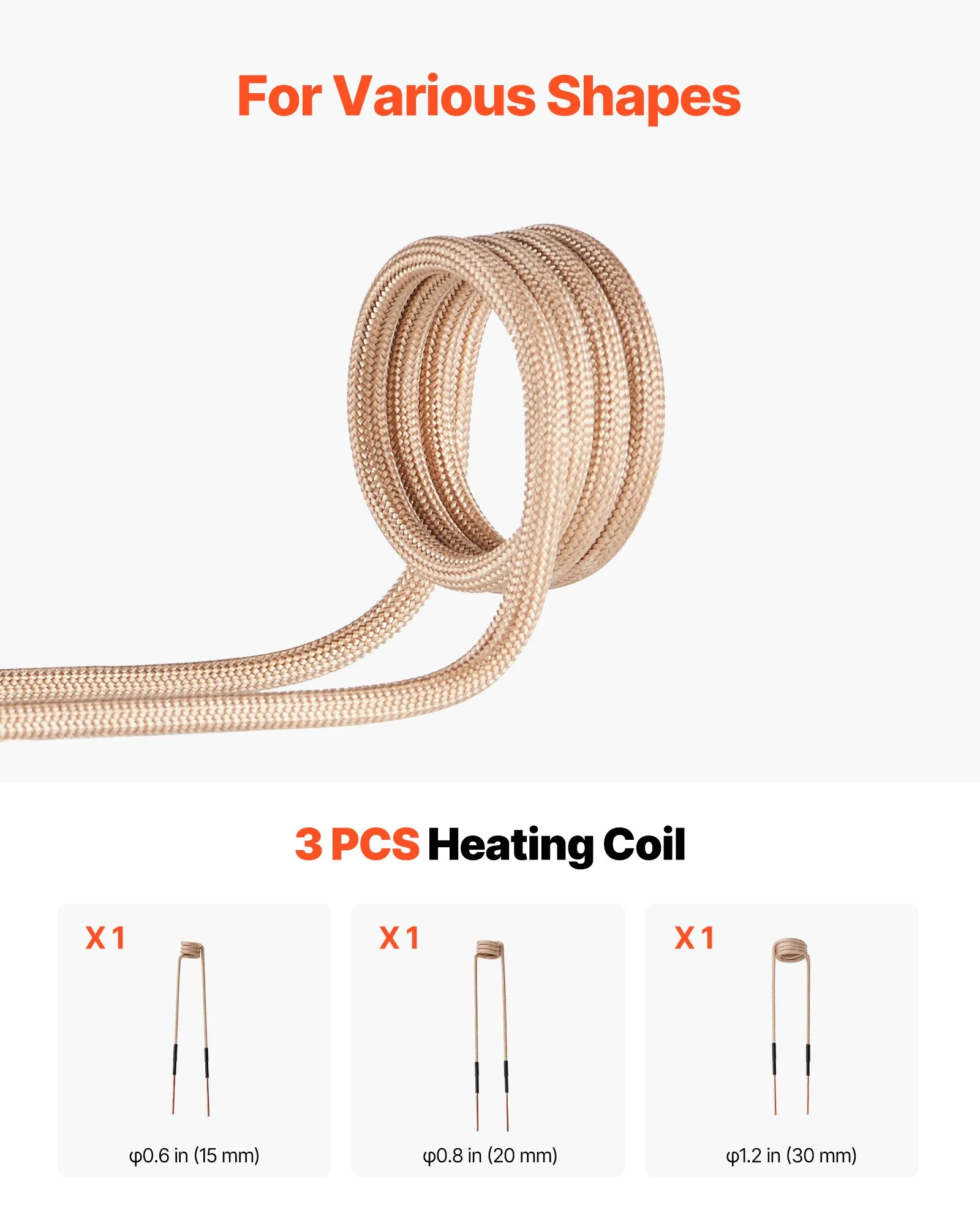 Преносим индукционен нагревател за болтове Vevor H7C, Мощност 1100 W, Комплект с 3 нагревателни бобини - Image 4