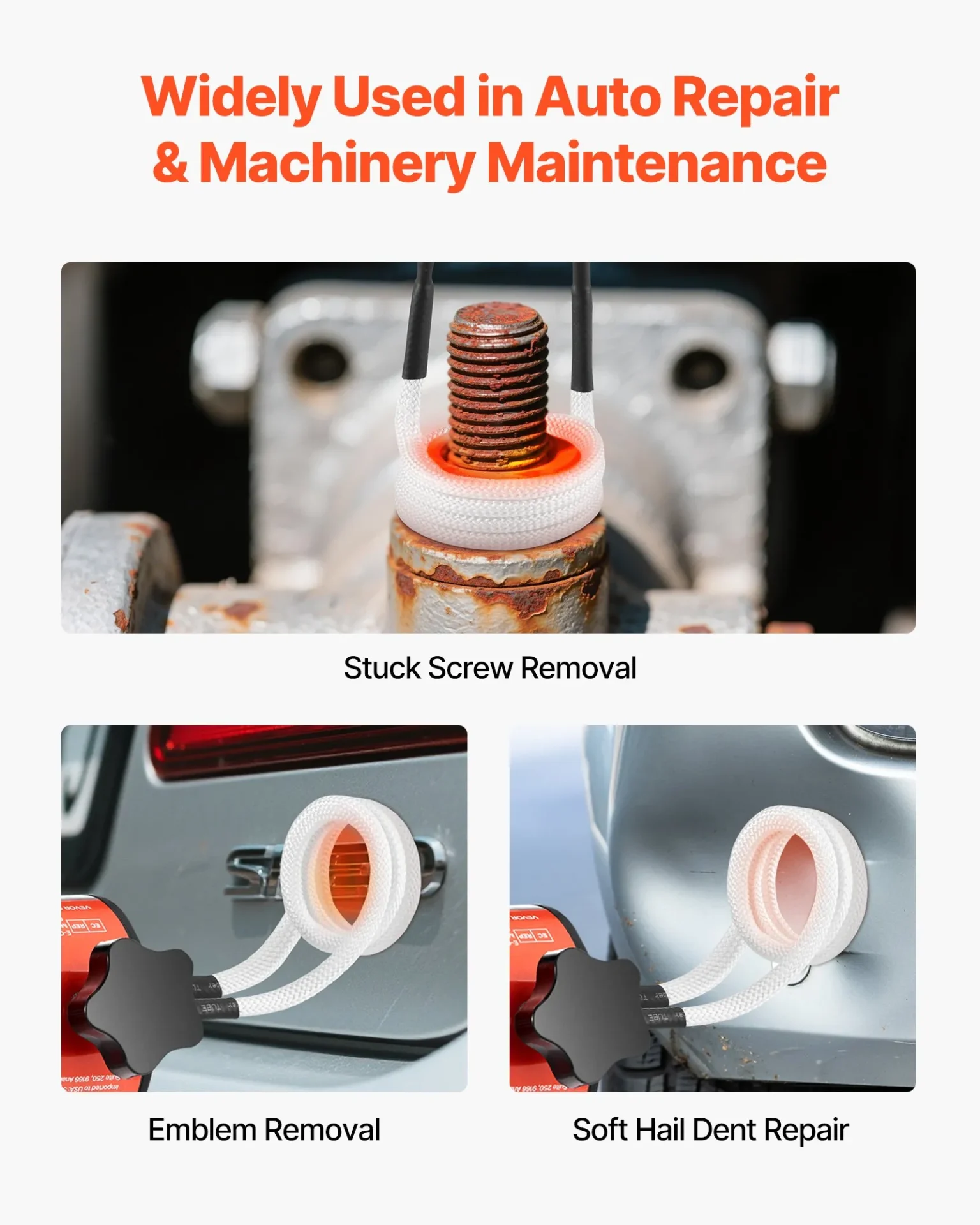 Индукционен нагревател за метал Vevor FH-1500, Захранване 230 V, Мощност 1500 W, 8 нагревателни бобини - Image 7