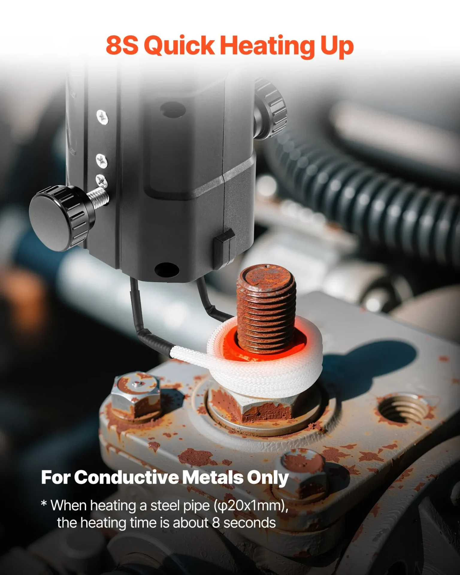 Индукционен нагревател за гайки и болтове Vevor DW-1.8KW, Отделен мотор за по-добро охлаждане, Мощност 1800 W - Image 2