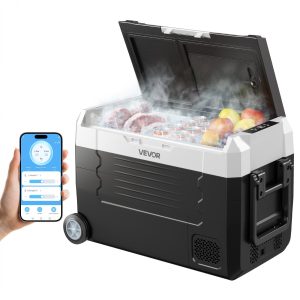 Хладилник за кола с компресор VEVOR EA35-D с Две температурни зони и Охлаждане до -20°C на 12V/24V/220V които могат да се контролират от телефон.