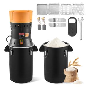 Мелница за брашно и зърно VEVOR HC-25L, Мощност 600W, Вместимост 25 литра, Ножова система със сита