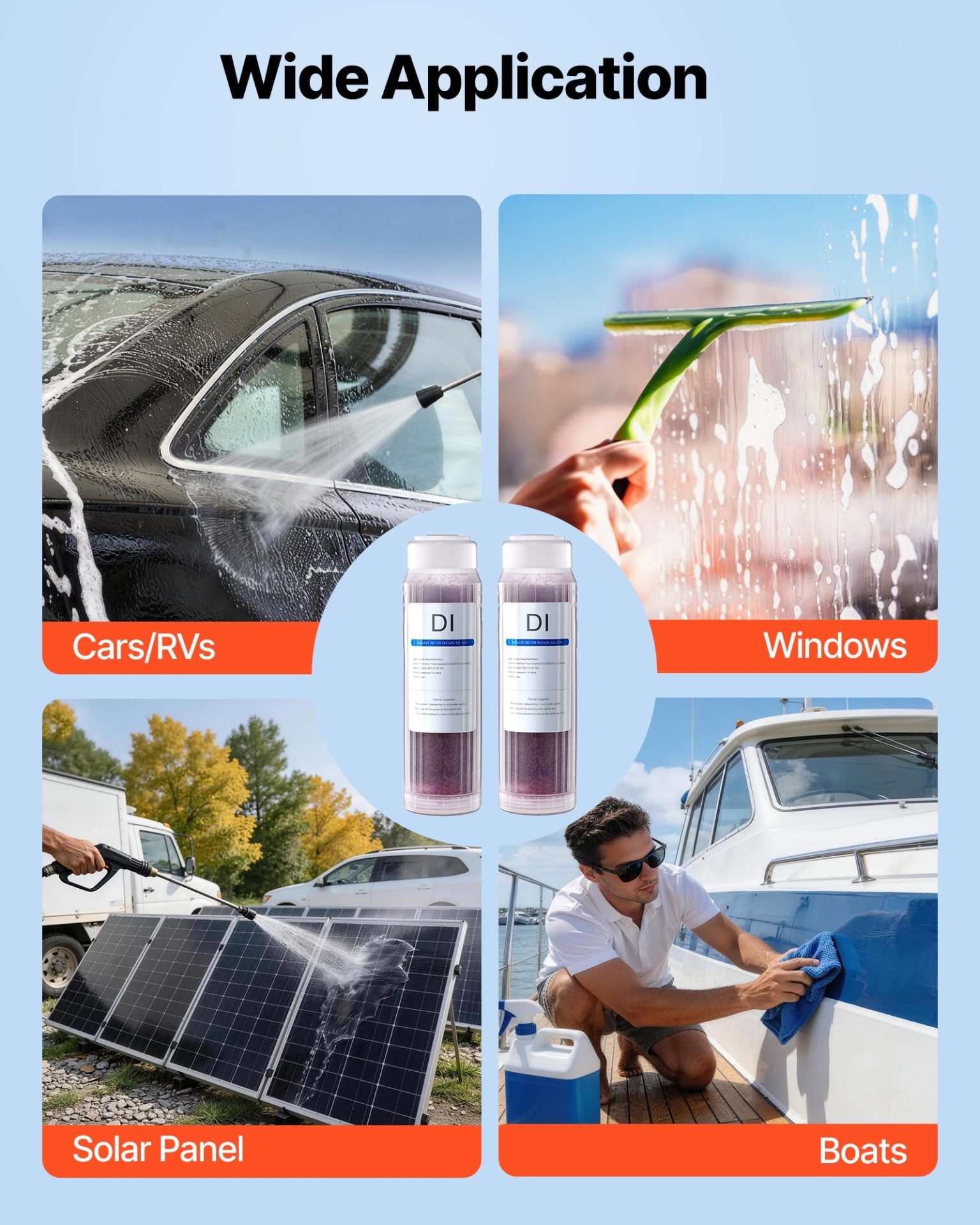 Резервни филтри за дейонизиране на вода VEVOR PRS-101DI, Максимален капацитет до 189 литра при 200 ppm, Съвместимост с PRS-101XC - Image 6