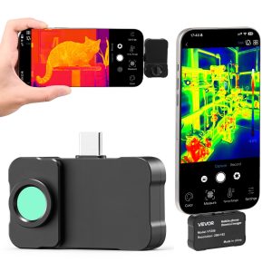 Термокамера VEVOR VT256 с макро обектив за Android и iOS, 512x384 резолюция и адаптер Type-C и Lightning