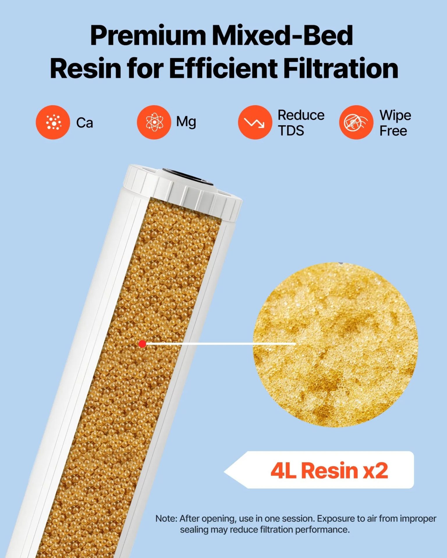 Резервни филтри за дейонизиране на вода VEVOR PRS-207DI, За измиване без петна, Съвместими със системи VEVOR PRS-207SLXC, PRS-TCXC, PRS-TCXC-PT и PRS-207XCGB - Image 2