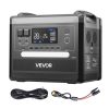 Соларна станция VEVOR Q2400Pro 2400W 2160Wh LiFePO4 с LCD дисплей и 10 изходни порта за къмпинг и резервно захранване на дома.