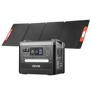 Соларна станция VEVOR Q2400Pro 2400W 2160Wh със сгъваем соларен панел 200W за къмпинг, кемпер и резервно електрозахранване.