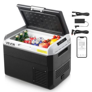 Хладилник за кола VEVOR MCD30D1 30L с охлаждане до -20°C и захранване 12V/24V/220V