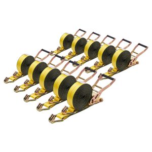Колани за товари VEVOR JC2502X30S10PCS 9.1 метра с тресчотка и двойни J куки комплект 10 броя