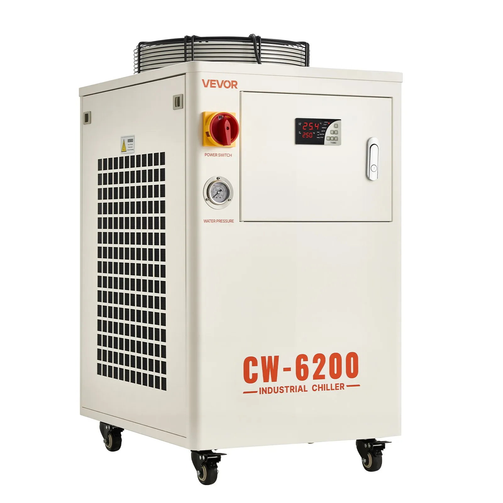 Индустриален чилър за вода Vevor CW-6200, Охладителна мощност 5000 W, Резервоар 15 литра, За CO2 лазерни машини и CNC оборудване - Image 9