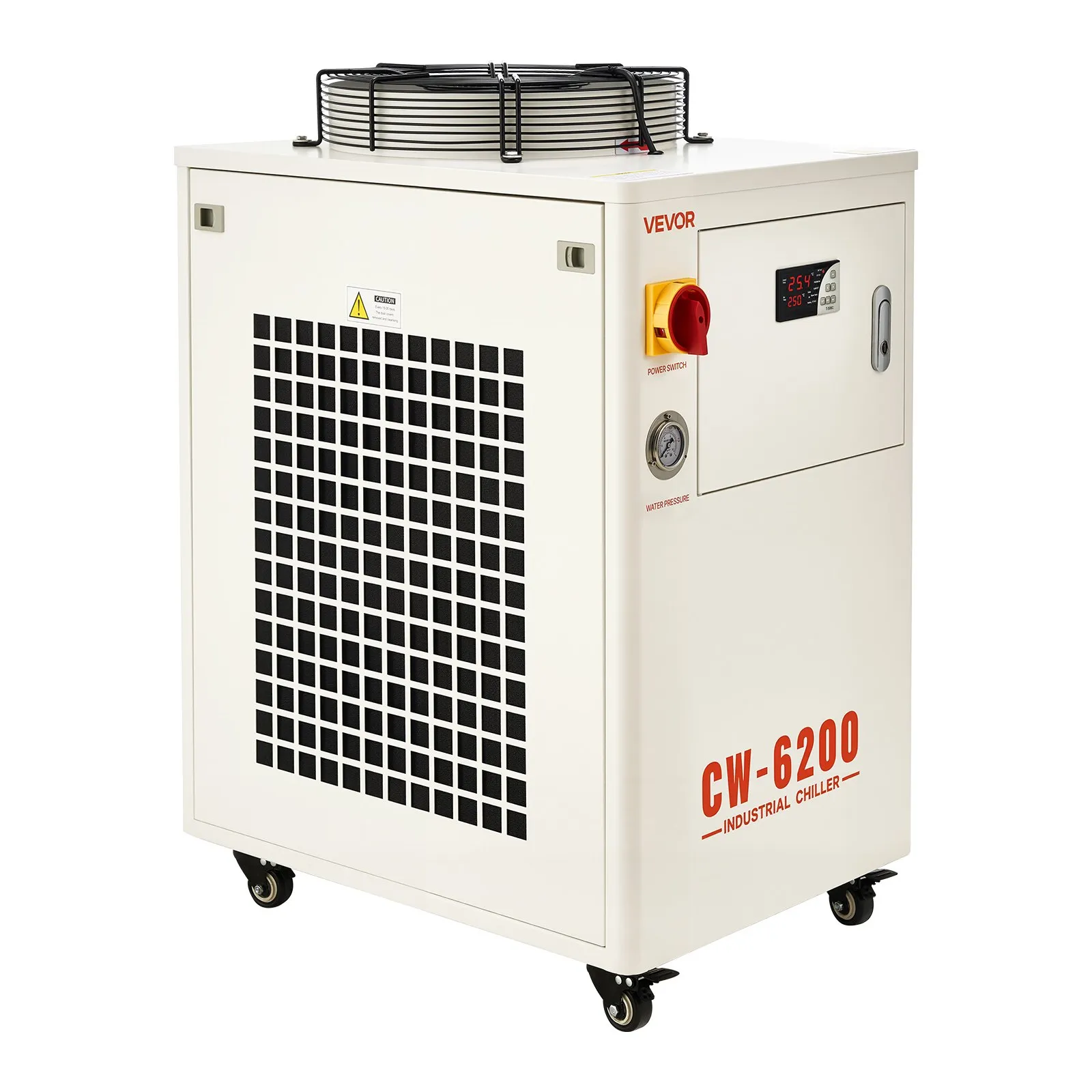 Индустриален чилър за вода Vevor CW-6200, Охладителна мощност 5000 W, Резервоар 15 литра, За CO2 лазерни машини и CNC оборудване - Image 8