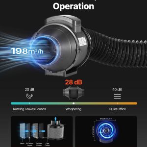 Комплект гроубокс VEVOR ORGTK8080180, Размери 80 x 80 x 180 cm, LED осветление 150 W и вентилация, За отглеждане на зеленчуци, цветя и билки на закрито - Image 5