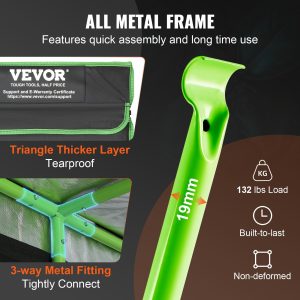Голям гроубокс VEVOR GT600D120, Размери 305 x 305 x 203 cm, 5 входа и Mylar покритие, За отглеждане на зеленчуци, цветя и билки на закрито - Image 3