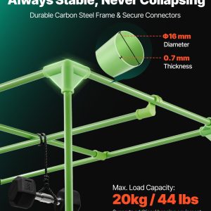 Гроубокс VEVOR HX12060180, Размери 120 x 60 x 180 cm, Плат 600D и Товароносимост 20 кг, За отглеждане на зеленчуци, цветя и билки на закрито - Image 5