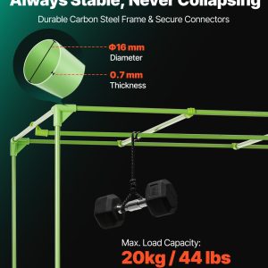 Гроубокс VEVOR HX150150200, Размери 150 x 150 x 200 cm, Плат 600D и Товароносимост 20 kg, За отглеждане на зеленчуци, цветя и билки на закрито - Image 5