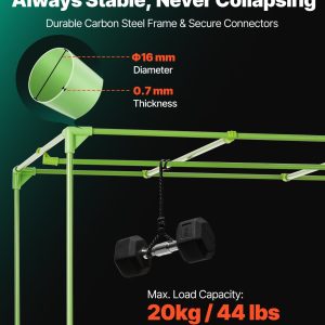 Гроубокс VEVOR HX120120200, Размери 120 x 120 x 200 cm, Плат 600D и Товароносимост 20 kg, За отглеждане на зеленчуци, цветя и билки на закрито - Image 5