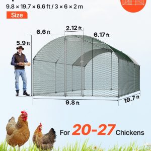 Кокошарник за 20 кокошки VEVOR YD362, Размери 3 x 6 x 2 м, Куполен покрив, Мрежа и заключваща врата за монтаж в двор и градина - Image 2