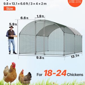 Кокошарник VEVOR YD342, Размери 3 x 4 x 2 м, Куполен покрив, Защитна мрежа и врата за заграждение на кокошки и други домашни птици - Image 2