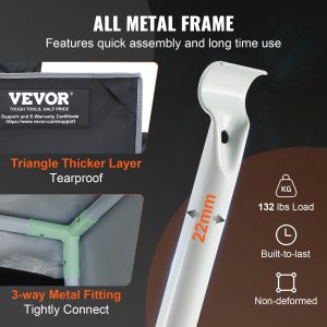 Гроубокс VEVOR GT2000D24, Размери 122 x 61 x 183 cm, Плат 2000D и Товароносимост 60 kg, За отглеждане на зеленчуци, цветя и билки на закрито - Image 3