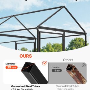 Метален кокошарник VEVOR CRCFG0102-1, Размери 1 x 2 x 1 м, За 4-6 кокошки, Две врати и PE покрив - Image 3