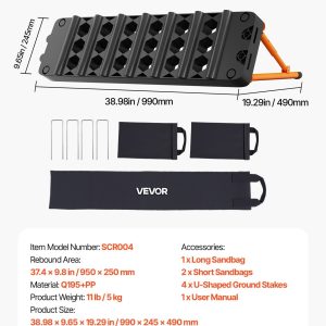 Тренировъчна стена за футбол VEVOR SCR004, Размери 99 x 24.5 cm, Работни ъгли60°, 75° и 90° за пасове, овладяване, първо докосване и реакции - Image 7