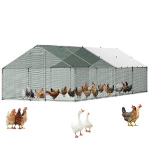 Метален кокошарник VEVOR JD382 3 x 8 м с покрив