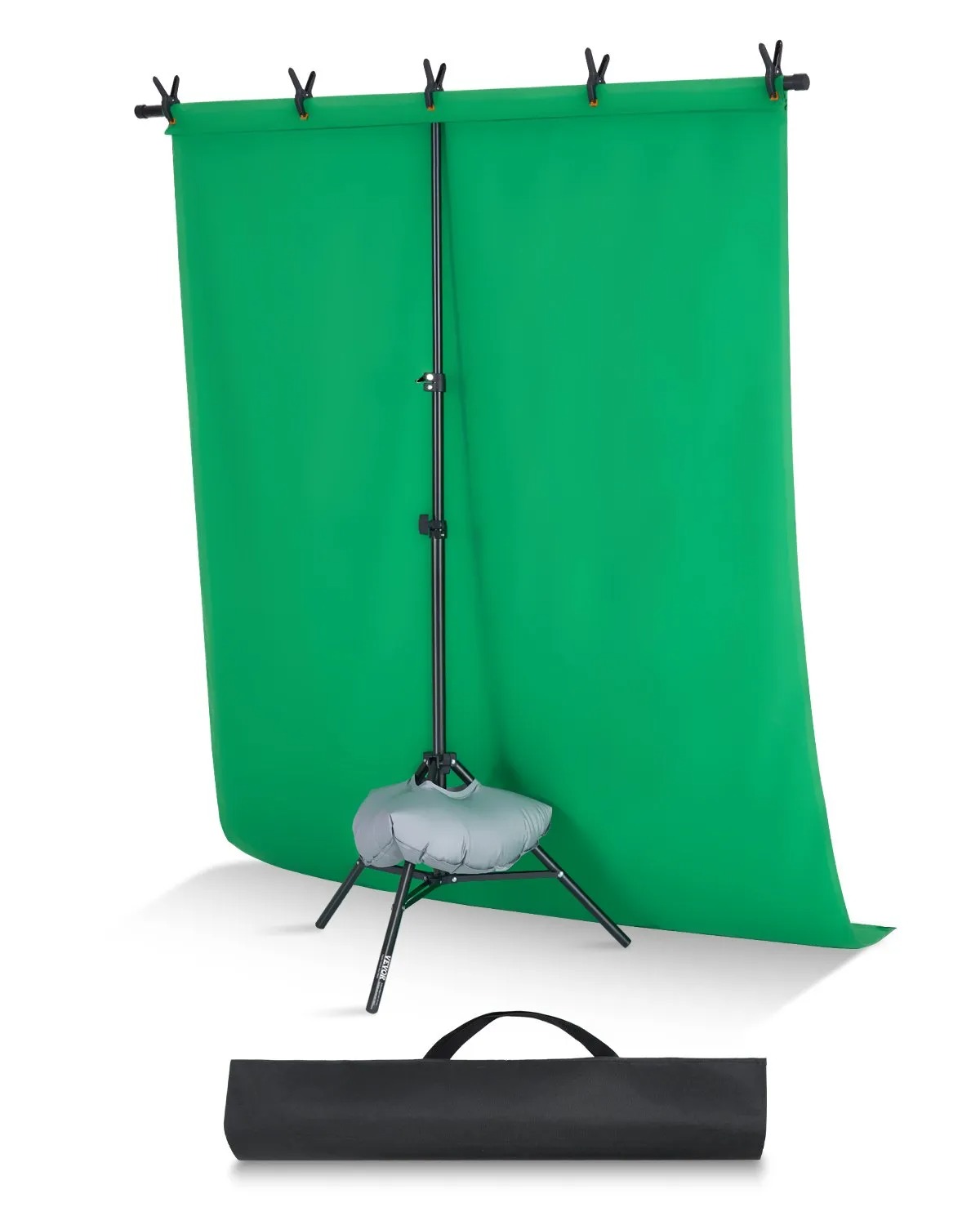 Стойка за фотографски фон VEVOR 154 x 198 см със зелен екран Green Screen, регулируема височина и транспортен калъф
