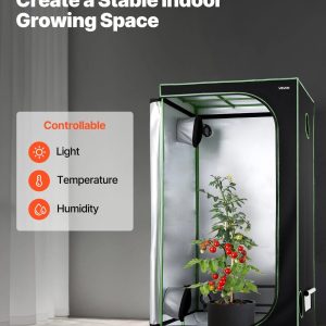 Гроубокс VEVOR HX100100200, Размери 100 x 100 x 200 cm, плат 600D и Силно отразяващото покритие, За отглеждане на зеленчуци, цветя и билки на закрито - Image 2