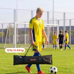 Тренировъчна мрежа за футбол VEVOR SCR001, Размери 183 x 108.5 x 141 cm, За пасове по земя, високи подавания, волета и контрол над топката - Image 6