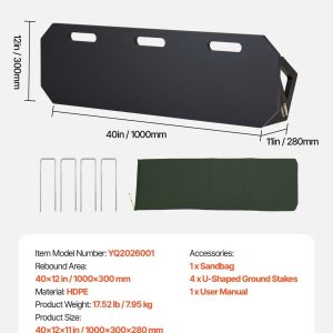 Тренировъчна стена за футбол VEVOR YQ2026001, Размери 100 x 30 x 28 cm, Работни ъгли: 90°, 75° и 30° за пасове, удари и упражнения за първо докосване - Image 7