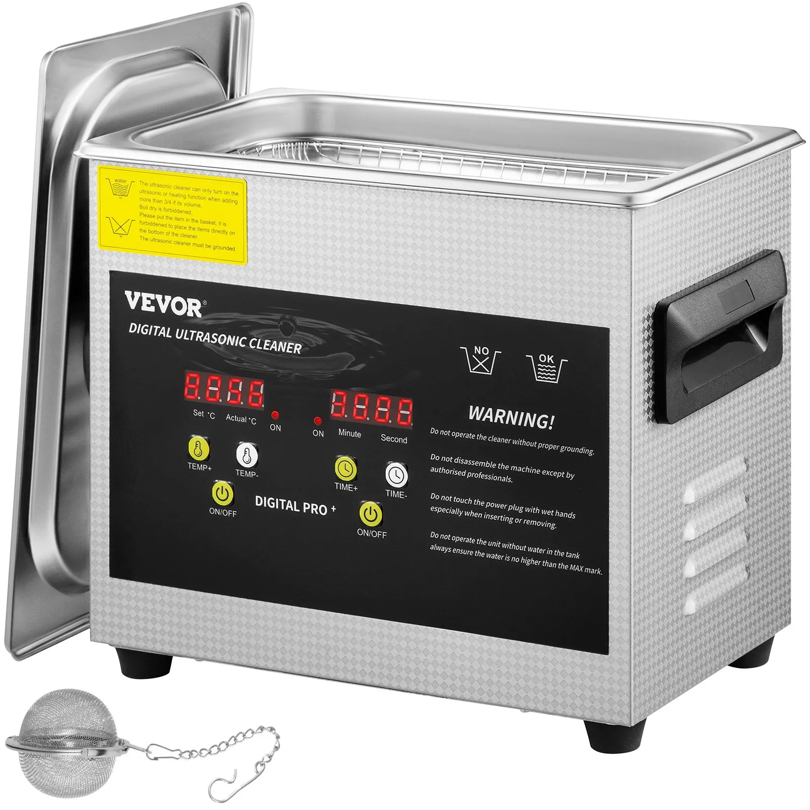 Ултразвукова почистваща вана Vevor MH-020S, 3 литра, 40 kHz, С нагряване до 80°C - Image 7