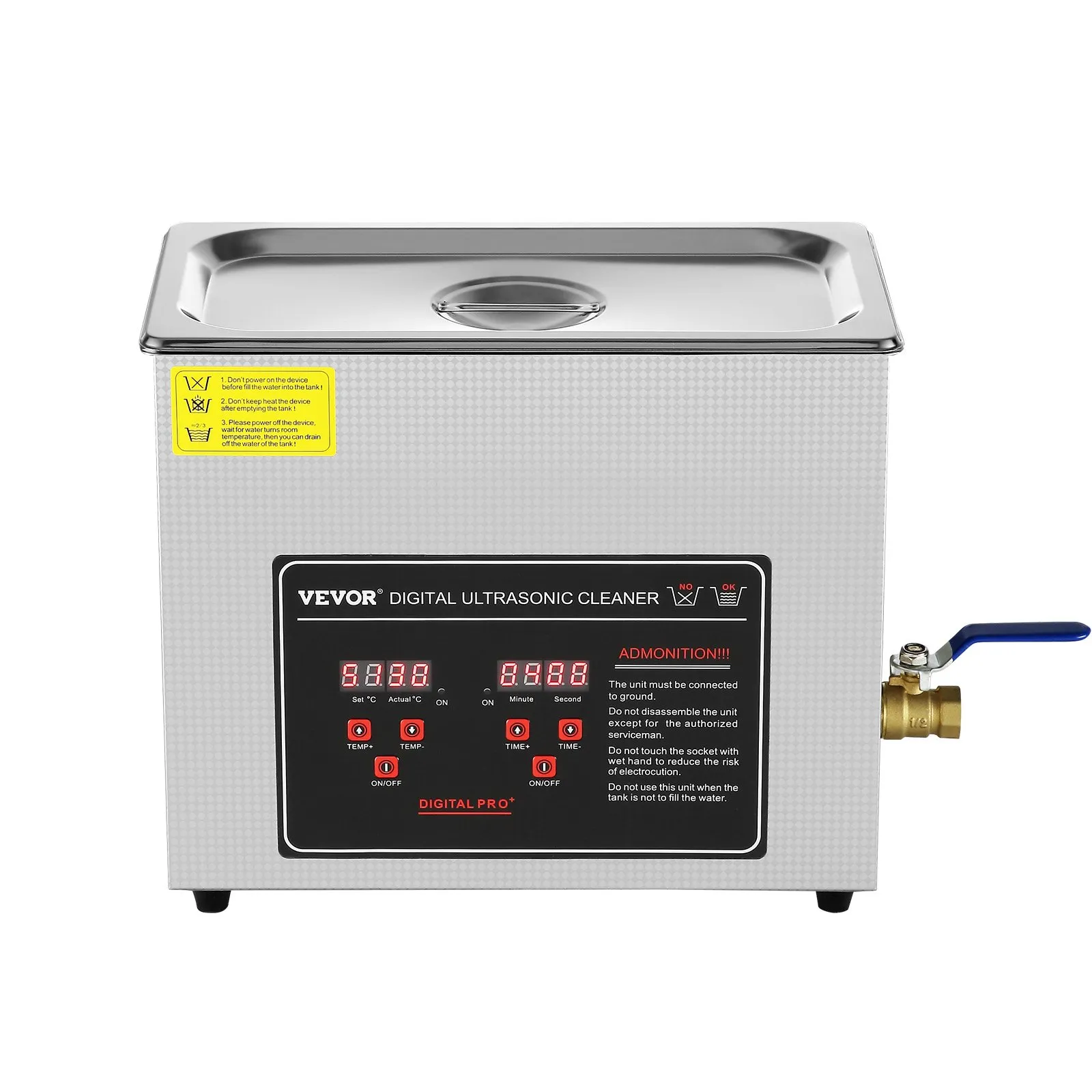 Ултразвукова почистваща вана Vevor KZ D6, Обем 6 литра, Нагряване 350 W, Подходяща за различни домакински предмети, очила, малки метални изделия - Image 9