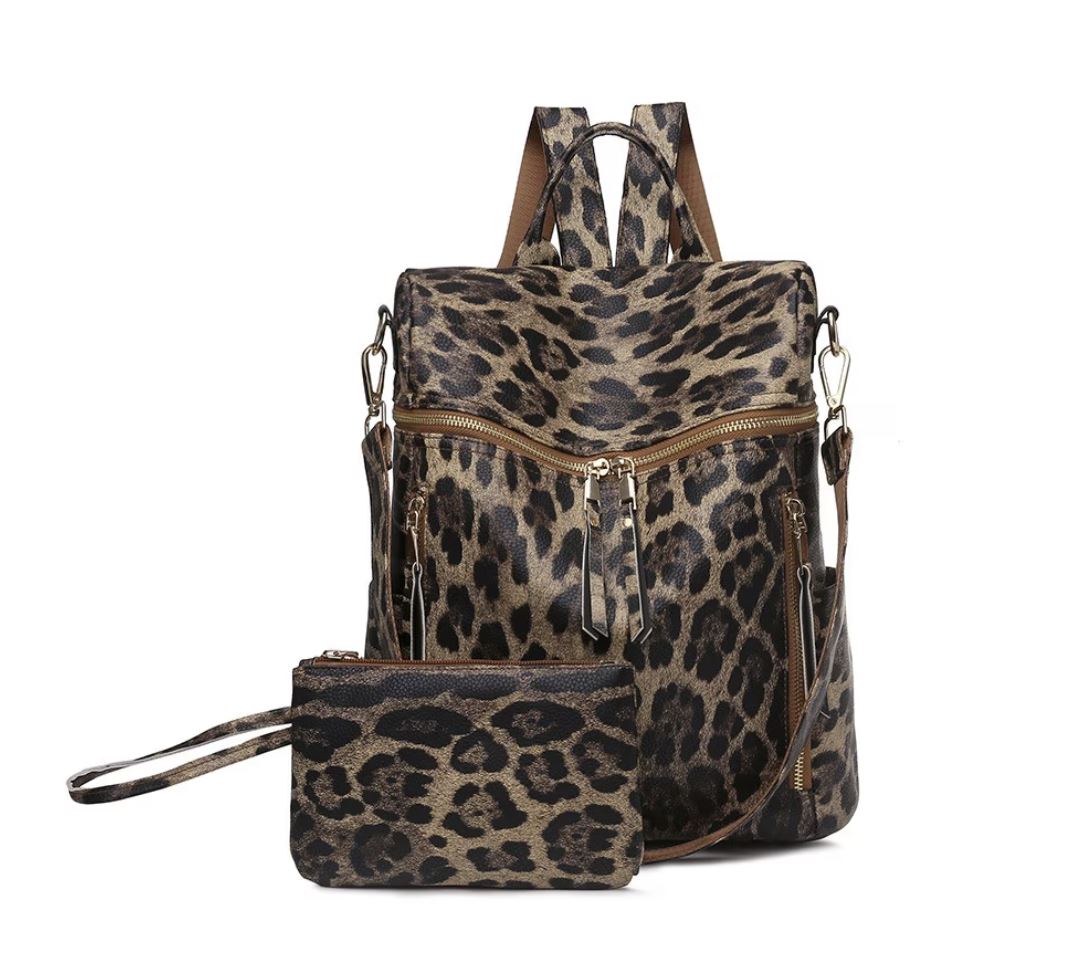 Дамска раница с портмоне CanvasArtisan Leopard-314
