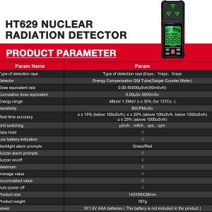 Гайгеров брояч Habotest HT629, Гама, бета и рентгеново лъчение, До 50 mSv/h - Image 5