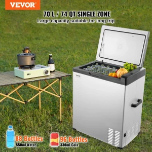 Хладилник за кола Vevor C75, Обем 70 литра, Захранване 12V 24V и 220V, Bluetooth управление - Image 2