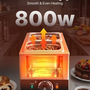 Машина за темпериране на шоколад VEVOR CS-2A, Мощност 800 W, 2 съда от неръждаема стомана, Обща вместимост 4кг. - Image 3