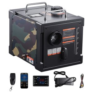 Камуфлажна дизелова печка VEVOR XMZ-TB40, Мощност 8 kW, Захранване 12V / 24V / 220V, Разход на гориво 0,15-0,38 л/ч