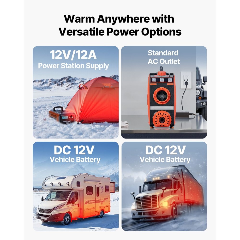 Нафтова печка VEVOR S1, Мощност 8 kW, Разход на гориво 0,19-0,38 л/ч, Bluetooth управление - Image 5