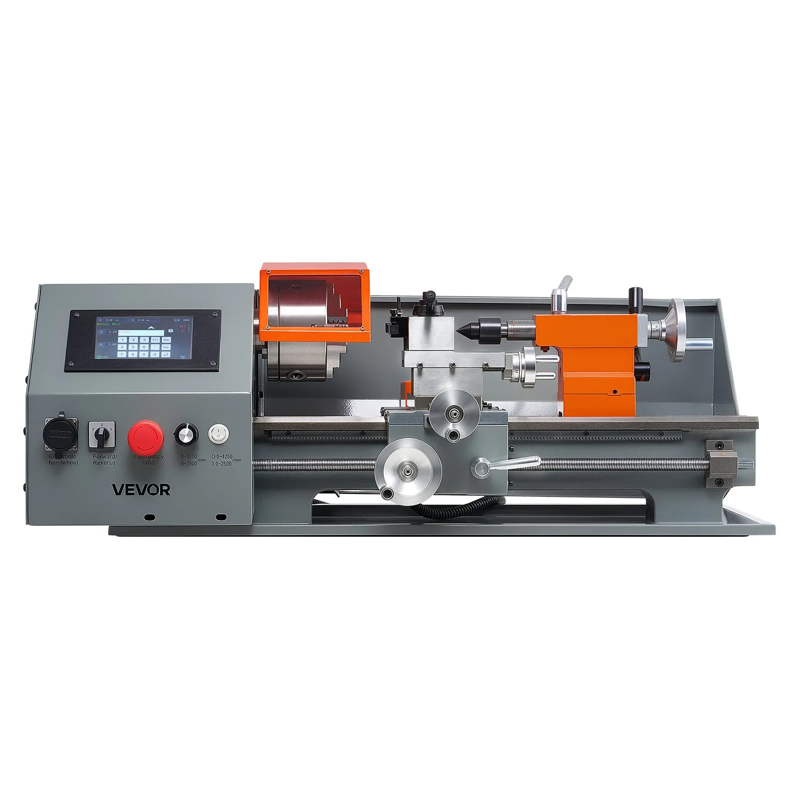 Струг за метал със сензорен CNC контрол Vevor MX-210V, Мощност 1100 W, Разстояние между центровете 400 мм, До 2500 об/мин - Image 9