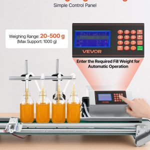 Автоматична дозираща машина VEVOR CSY-4H3200 с конвейер, 4 дюзи за дозиране 10-500 гр, Дебит на всяка дюза 3 л/мин - Image 5